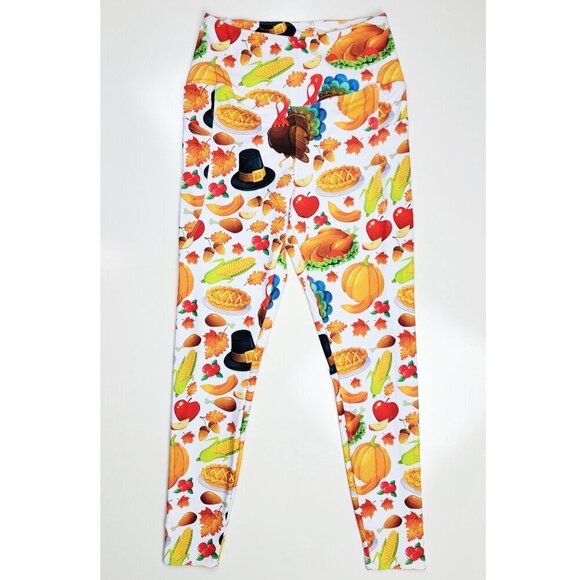 Fiercepulse Thanksgiving Turkey Holiday Leggings L - Picture 2 of 6